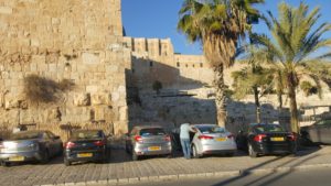 After nearly a full clockwise circle around the Old City I found a great parking space right outside the Dung Gate near the Western Wall!