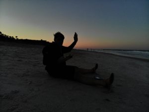 Me on the beach and my Buddy Drone overhead; enjoying the sunset over the Atlantic Ocean in Ponte Vedra Beach, Florida!