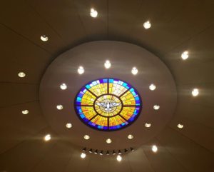 The Holy Spirit above the altar at St. Thomas Aquinas Church in Binghamton, New York!