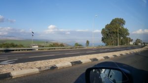 First sighting of the Sea of Galilee coming down into Tiberias...